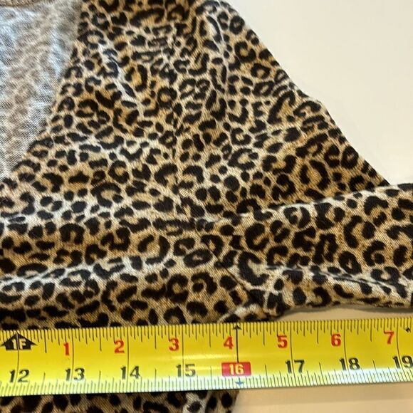 Emory Park Leopard Cheetah Animal Print Crop Cropped Long Sleeve Shirt‎ small - Picture 6 of 7